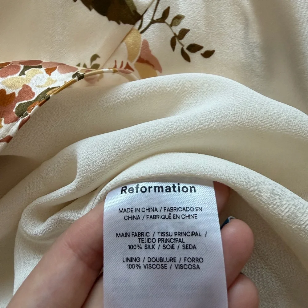 Reformation Medium Aden Floral Silk Midi Dress - Picture 13 of 14